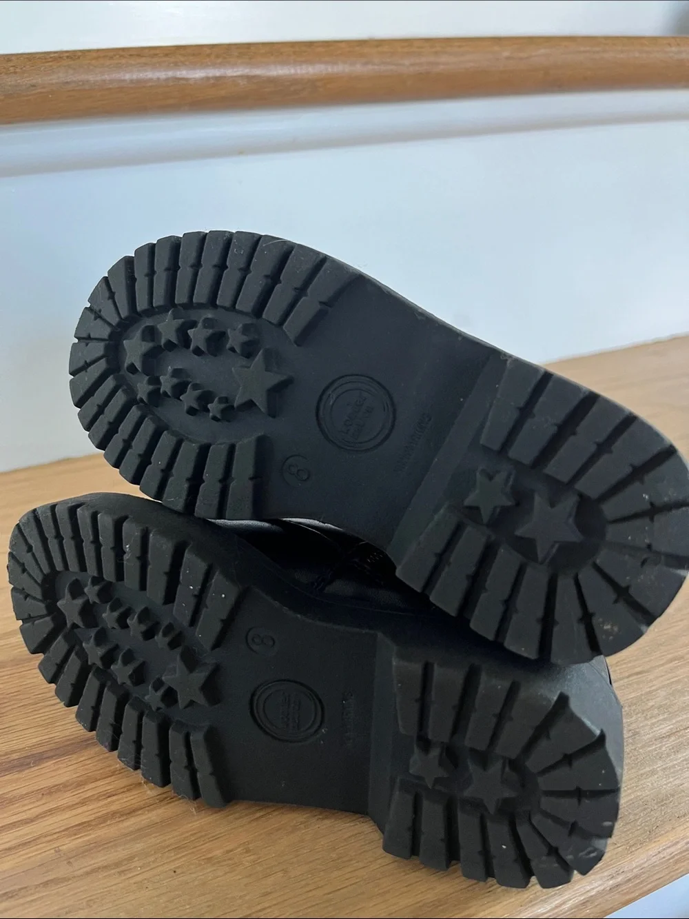 Kids Black Lace-Up Combat Boots